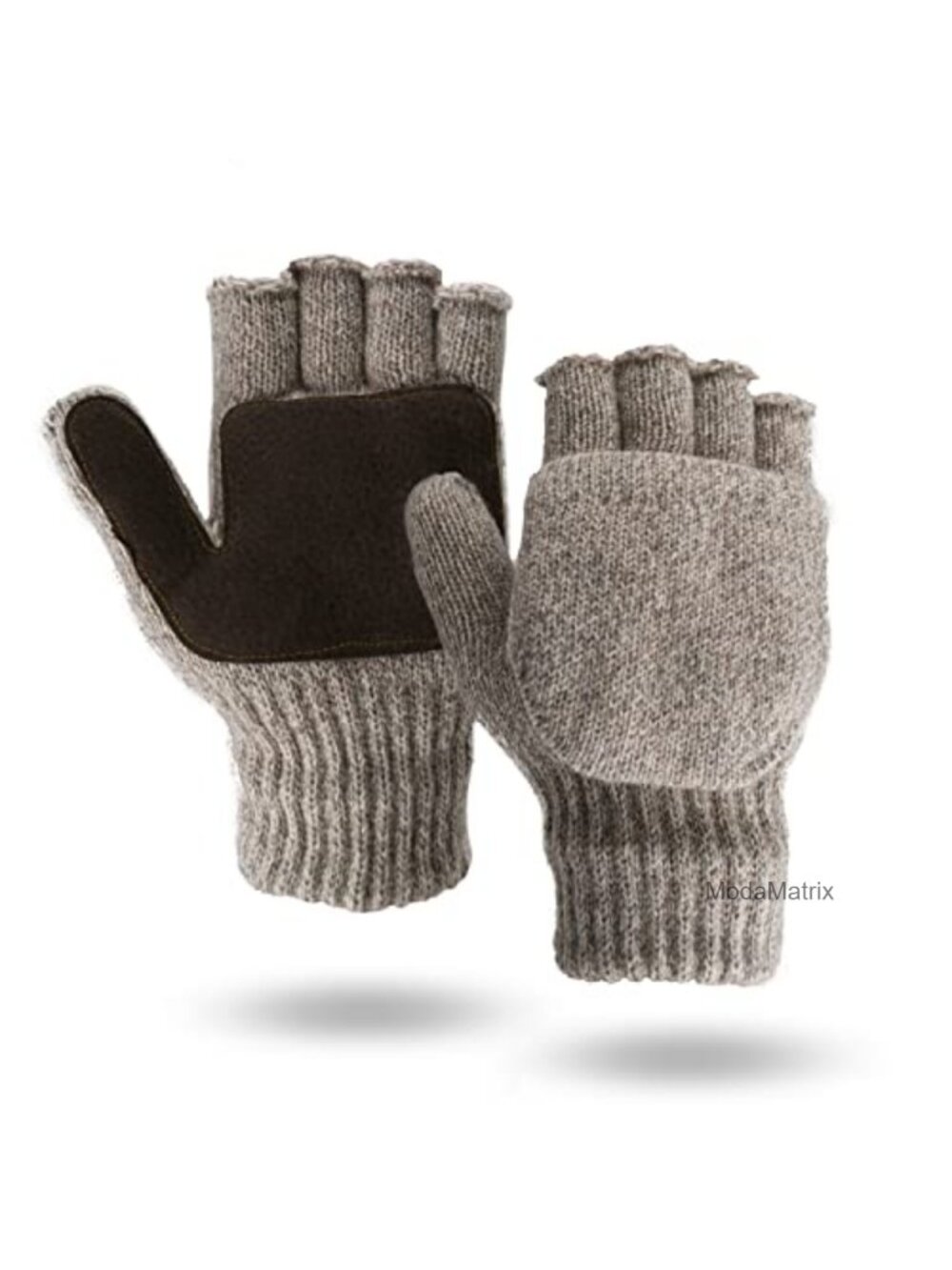 Rag Wool Flip Mittens 3M Thinsulate Lined Cold Weather Gloves